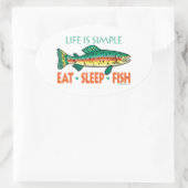 おもしろい魚釣りことわざ 楕円形シール (バッグ)