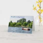 おもしろい魚釣りの父の日 カード (黄色い花)