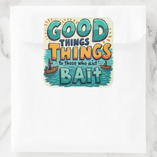 おもしろい魚釣りアラーム スクエアシール (バッグ)