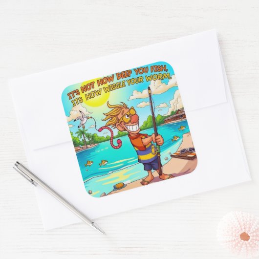 おもしろい魚釣りエクスペリエンスのヒント スクエアシール (封筒)