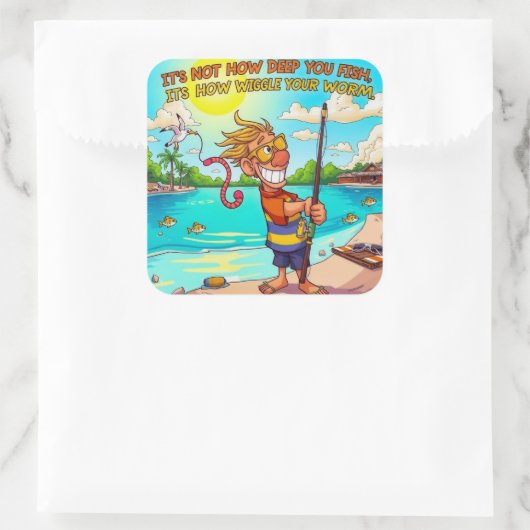 おもしろい魚釣りエクスペリエンスのヒント スクエアシール (バッグ)