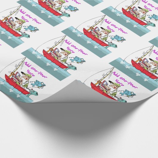 おもしろい魚釣りギフトパーソナライズされた ラッピングペーパー (角)