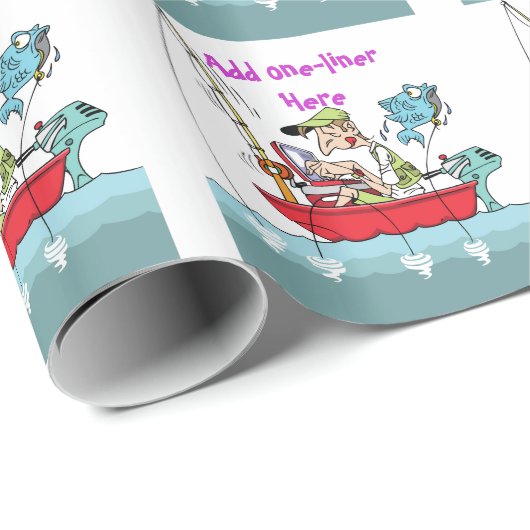 おもしろい魚釣りギフトパーソナライズされた ラッピングペーパー (ロールコーナー)