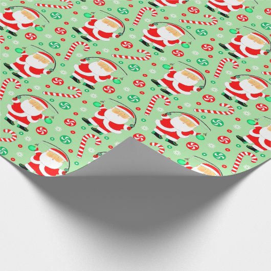 おもしろい魚釣りクリスマスホリデーラッピング紙 ラッピングペーパー (角)