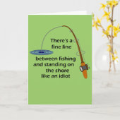 おもしろい魚釣りグリーティングカード カード (黄色い花)