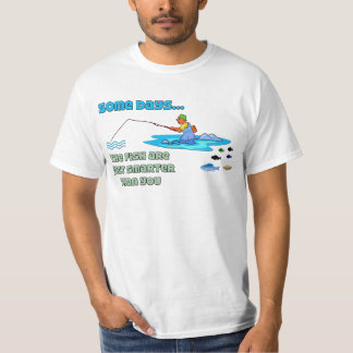 おもしろい魚釣りシャツ魚釣りユーモフィッシュ頭が切れるは Tシャツ