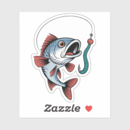 おもしろい魚釣りデザイン シール
