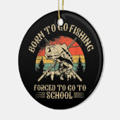 おもしろい魚釣りバスフィッシュ釣り人生まれの子供が行く セラミックオーナメント (左)