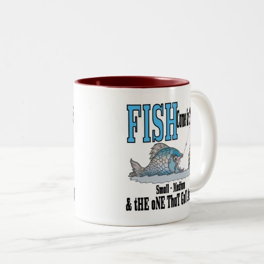 おもしろい魚釣りマググ魚釣りユーモア魚釣り3サイズ ツートーンマグカップ (正面右)