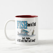 おもしろい魚釣りマググ魚釣りユーモア魚釣り3サイズ ツートーンマグカップ (左)