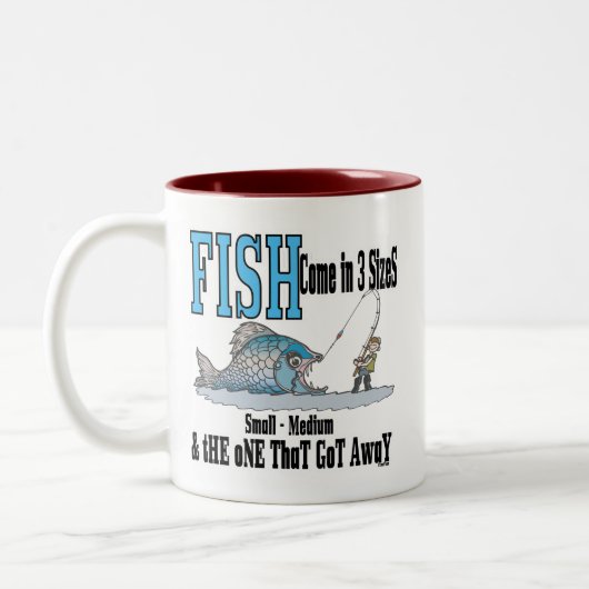 おもしろい魚釣りマググ魚釣りユーモア魚釣り3サイズ ツートーンマグカップ (左)