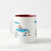 おもしろい魚釣りマグ魚釣りユーモアフィッシュ頭が切れるは ツートーンマグカップ (正面左)