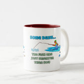 おもしろい魚釣りマグ魚釣りユーモアフィッシュ頭が切れるは ツートーンマグカップ (正面右)