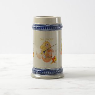 おもしろい魚釣りマーメイドガールサンダーコーブ ビールジョッキ