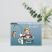 おもしろい魚釣りモーメント:新種 ポストカード (スタンド正面)