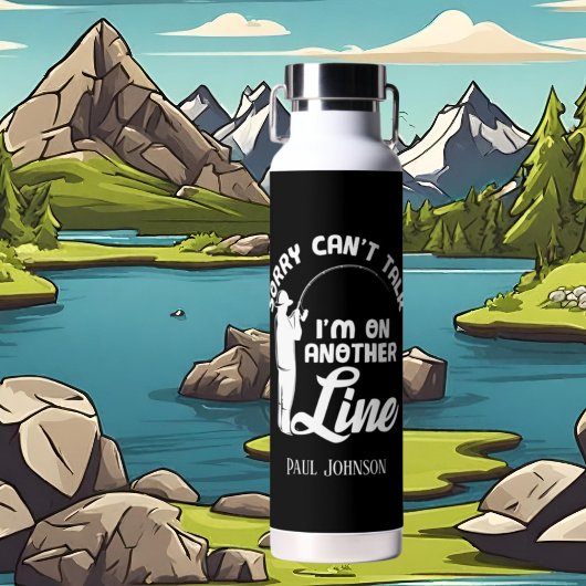 おもしろい魚釣りワードアートの名前の追加 ウォーターボトル