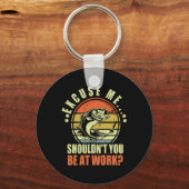 おもしろい魚釣り失礼仕事中じゃなくて キーホルダー (正面)