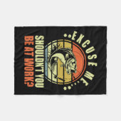 おもしろい魚釣り失礼仕事中じゃなくて フリースブランケット (正面(横))