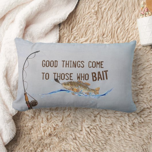 おもしろい魚釣り引用文と魚釣り極 ランバークッション (ブランケット)