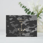 おもしろい魚釣り父の日の迷彩柄手紙 サンキューカード (スタンド正面)