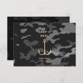 おもしろい魚釣り父の日の迷彩柄手紙 サンキューカード