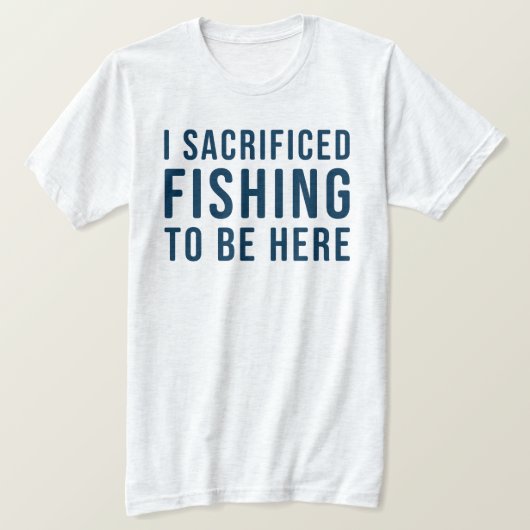 おもしろい魚釣り男性へシャツ Tシャツ (デザイン正面)
