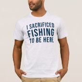 おもしろい魚釣り男性へシャツ Tシャツ (正面)