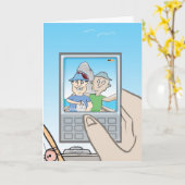 おもしろい魚釣り誕生日カード カード (黄色い花)