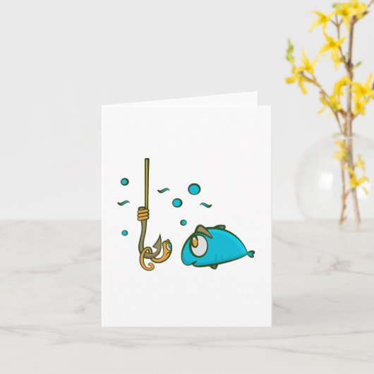 おもしろい魚釣り カード (黄色い花)