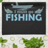 おもしろい魚釣り キッチンタオル (折り畳み)