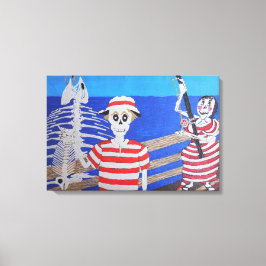 おもしろい魚釣り キャンバスプリント