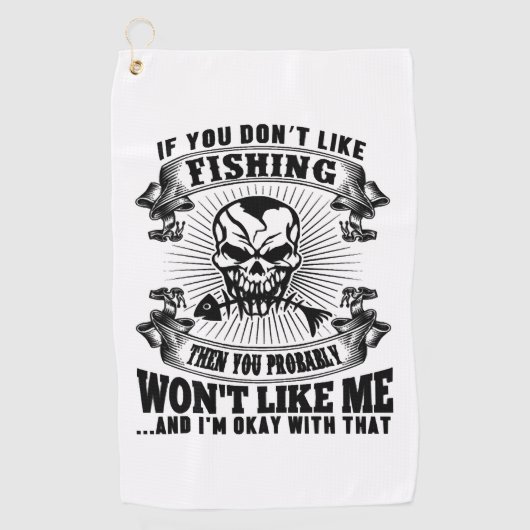 おもしろい魚釣り ゴルフタオル (正面)