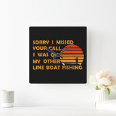 おもしろい魚釣り スクエア壁時計 (ホーム)