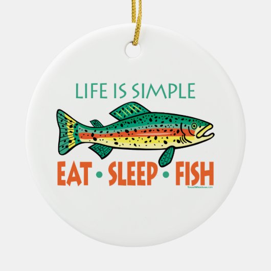 おもしろい魚釣り セラミックオーナメント (正面)