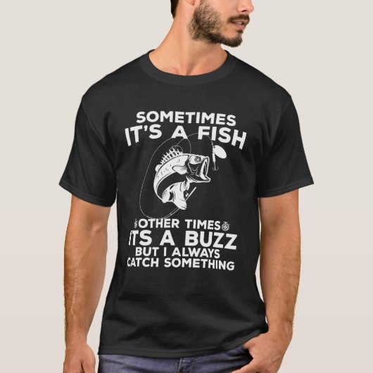 おもしろい魚釣り、時には魚の魚釣り Tシャツ (正面)