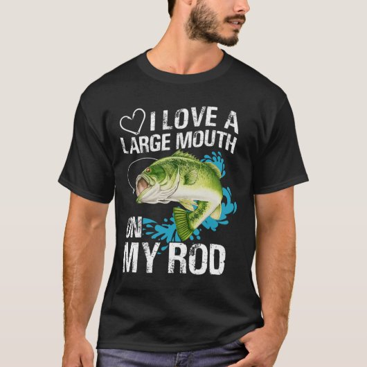 おもしろい魚釣り。私は自分のRoの上に大きな口を愛している Tシャツ (正面)