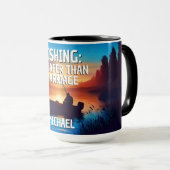 おもしろい魚釣り:結婚より安い マグカップ (正面右)