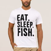 おもしろい魚釣りTシャ食べツ寝魚 Tシャツ (正面)