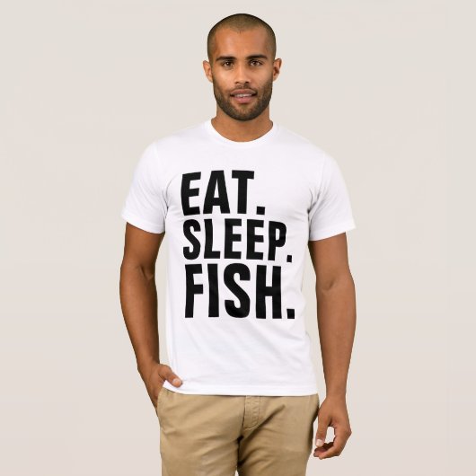 おもしろい魚釣りTシャ食べツ寝魚 Tシャツ (正面フル)