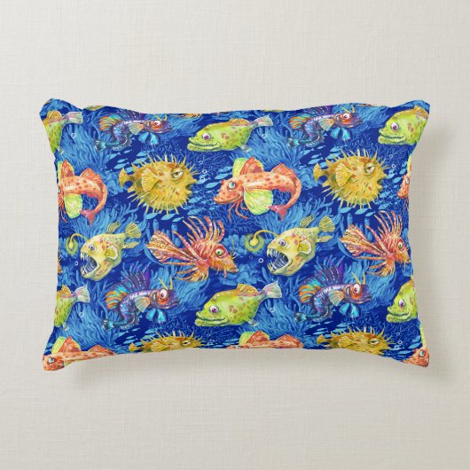 おもしろい魚 アクセントクッション (正面)