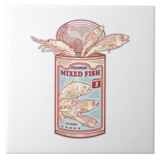 おもしろい魚 タイル (正面)