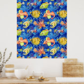 おもしろい魚 ポスター (キッチン)