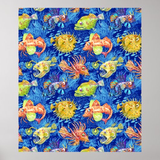 おもしろい魚 ポスター (正面)