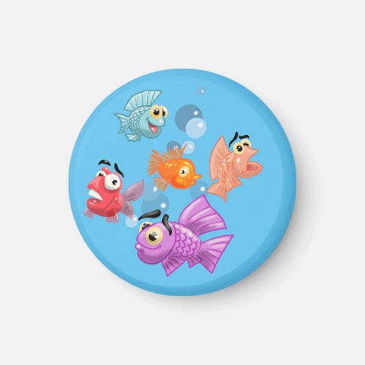 おもしろい魚 マグネット (正面)