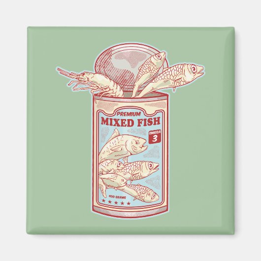 おもしろい魚 マグネット (正面)