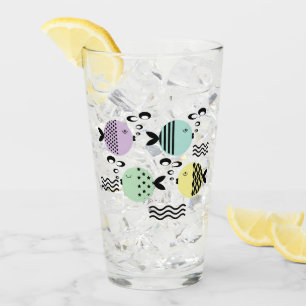 おもしろい魚，魚，海，〔占星術の〕十二宮図，魚，カラフル，チル タンブラーグラス