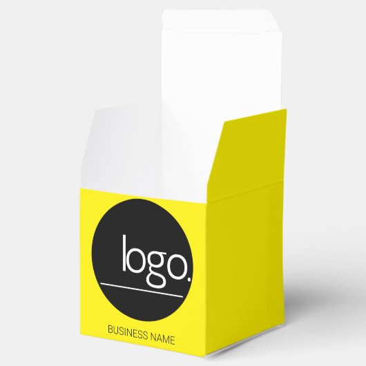 おもしろい鮮やかイエローオーブランドのロゴのパッケカスタムージ フェイバーボックス (オープン)