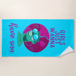 おもしろい鮮やかカラフル夏 ビーチタオル