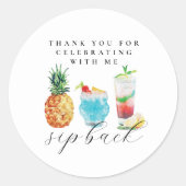おもしろい鮮やかスクーバックカクテルバースデーパーティー ラウンドシール (正面)