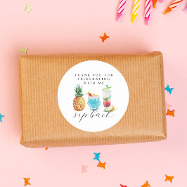 おもしろい鮮やかスクーバックカクテルバースデーパーティー ラウンドシール